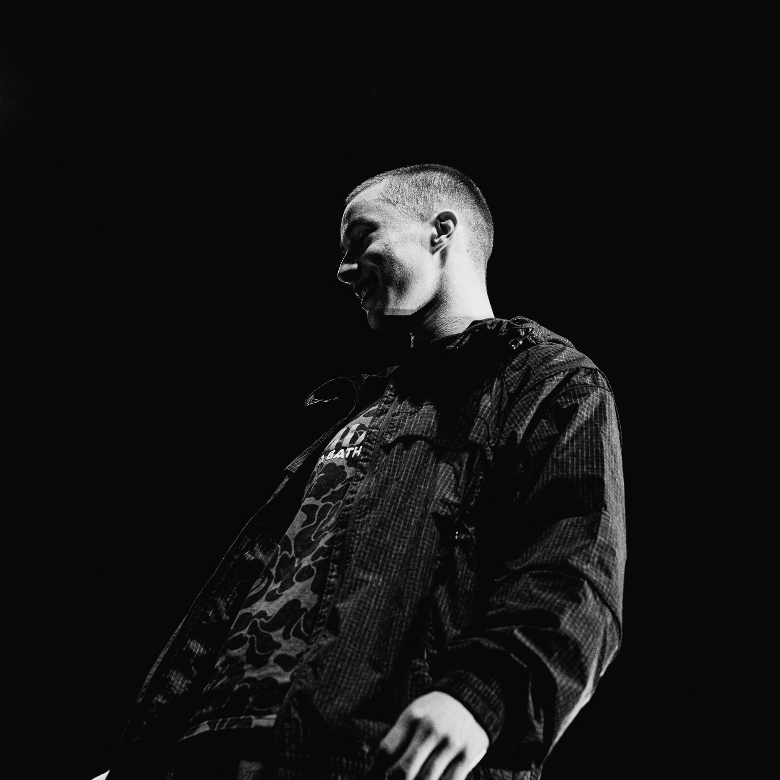 Portrait of Ian Hotko in black and white